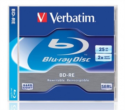 BD-RE BluRay lemez, újraírható, 25GB, 1-2x, 1 db, normál tok, VERBATIM