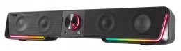 Hangszóró, 12W, 2x3.5 mm jack + USB-A, SPEEDLINK "GRAVITY RGB Stereo Soundbar", fekete