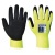 Védőkesztyű, nylon, latexhab, tenyerén mártott, L méret "Hi-Vis Grip", sárga